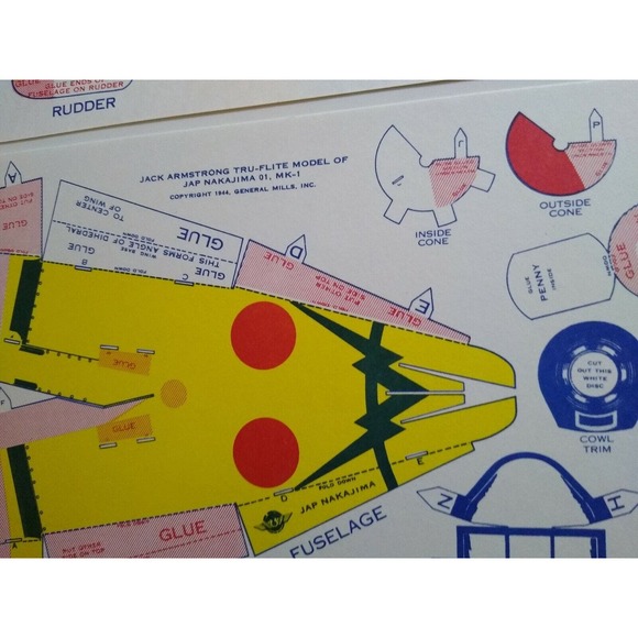 Airplane Toy Jack Armstrong Tru-Flite Model Of Japanese Nakajima GM Cereal 1944 - Picture 2 of 6